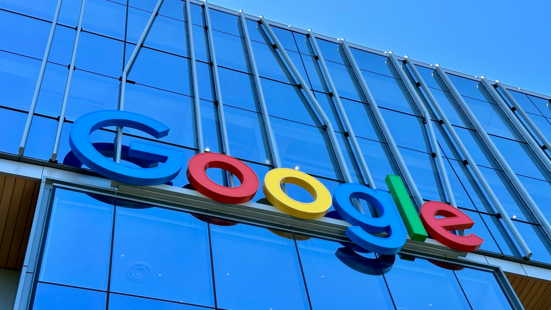 Google logo on glass office signage